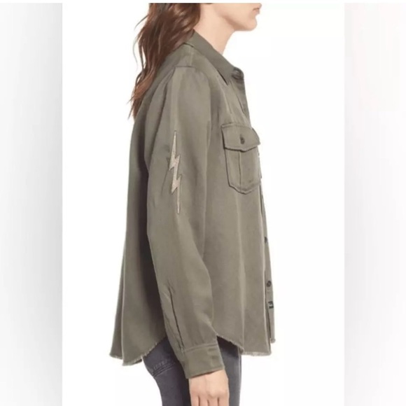 RAILS Loren Lightning Bolts Button Up Top Olive Green Women’s Size XS Lyocell - Picture 15 of 15